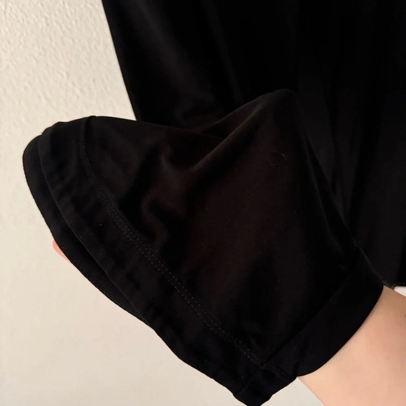 Black Pull On Black Stretch Cropped Trouser Pockets Dennis Basso XLP - Picture 10 of 12